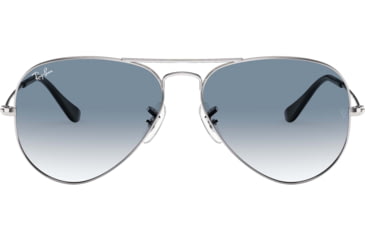 Image of Ray-Ban Aviator Large Metal RB3025 Sunglasses, Silver Crystal Gradient Light Blue, RB3025 003/3F-6214