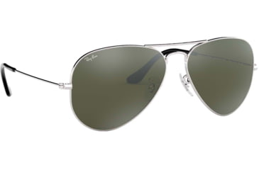 Image of Ray-Ban Aviator Large Metal RB3025 Sunglasses, Silver Crystal Gray Mirror, RB3025 003/40-6214