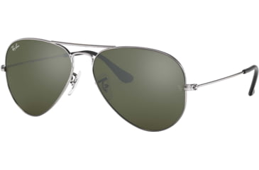 Image of Ray-Ban Aviator Large Metal RB3025 Sunglasses, Silver Crystal Gray Mirror, RB3025 003/40-6214