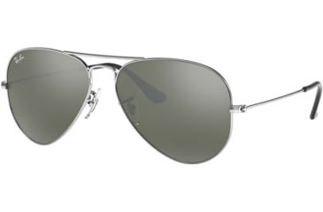 Image of Ray-Ban Aviator Large Metal RB3025 Sunglasses, Silver Frame, Crystal Gray Gradient 58 mm Lenses, 003-32-5814