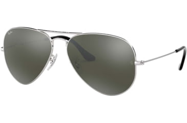 Image of Ray-Ban Aviator Large Metal RB3025 Sunglasses, Silver Frame, Crystal Gray Mirror 58 mm Lenses, W3277-5814