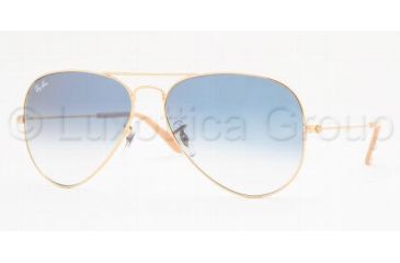 Image of Ray-Ban Aviator Large Metal Sunglasses RB3025 001/3F-6214 - Arista Crystal Gradient Light Blue