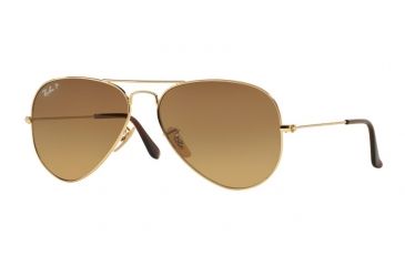 Image of Ray-Ban Aviator Large Metal Sunglasses RB3025 001/M2-5814 - Shiny Gold Crystal Frame, Polar B Lenses, 58mm Lens