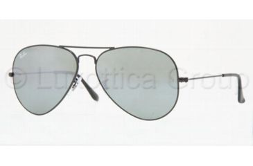 Image of Ray-Ban Aviator Large Metal Sunglasses RB3025 002/40-5514 - Shiny Black Crystal Gray Mirror