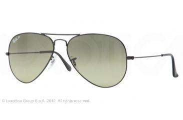 Image of Ray-Ban Aviator Large Metal Sunglasses RB3025 002/76-5814 - Black Crystal Polarized Blu Grad.green