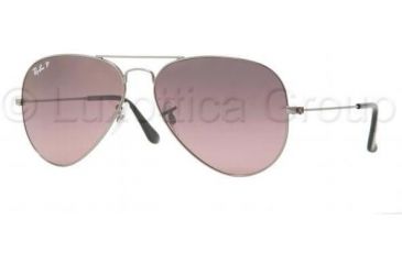 Image of Ray-Ban Aviator Large Metal Sunglasses RB3025 004/77-6214 - Gunmetal Crystal Polarized Blue Grad. Pink