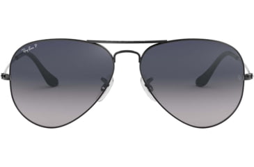 Image of Ray-Ban Aviator Large Metal Sunglasses RB3025 004/78-6214 - Gunmetal Crystal Polarized Blue Grad.gray
