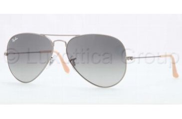 Image of Ray-Ban Aviator Large Metal Sunglasses RB3025 029/71-5514 - Matte Gunmetal Frame, Crystal Gray Gradient Lenses