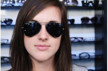 Image of Ray-Ban Aviator Large Metal Sunglasses RB3025 029/71-5814 - Matte Gunmetal Frame, Crystal Gray Gradient Lenses