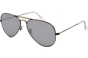 Image of Ray-Ban Aviator Large Metal Sunglasses RB3025 029/P2-58 - Matte Gunmetal Frame, polar grey Lenses