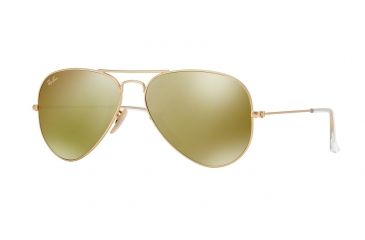 Image of Ray-Ban Aviator Large Metal Sunglasses RB3025 112/93-58 - Matte Gold Frame, Brown Mirror Gold Lenses