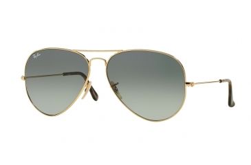 Image of Ray-Ban Aviator Large Metal Sunglasses RB3025 181/71-62 - Gold Frame, Light Grey Gradient Dark Grey Lenses