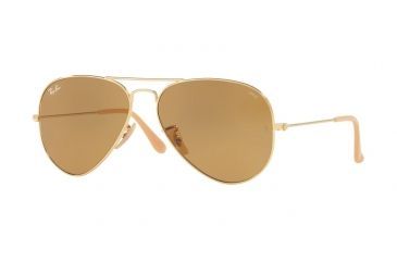 Image of Ray-Ban Aviator Large Metal Sunglasses RB3025 90644I-58 - Gold Frame, Photo Brown Lenses