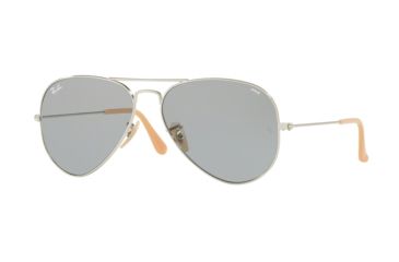 Image of Ray-Ban Aviator Large Metal Sunglasses RB3025 9065I5-58 - Silver Frame, Photo Blue Lenses