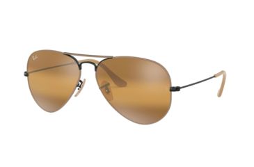 Image of Ray-Ban Aviator Large Metal Sunglasses RB3025 9153AG-55 - , Yellow Bi-mirror Grey Lenses