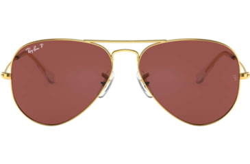 Image of Ray-Ban Aviator Large Metal Sunglasses RB3025 9196AF-62 - , Purple Lenses