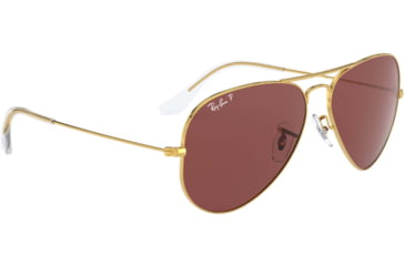 Image of Ray-Ban Aviator Large Metal Sunglasses RB3025 9196AF-62 - , Purple Lenses