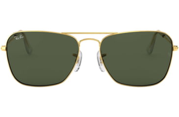 Image of Ray-Ban Caravan Sunglasses RB3136 001-5515 - Arista Frame / Crystal Green 55 mm Lenses