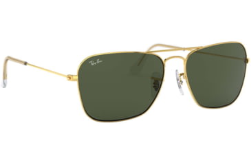 Image of Ray-Ban Caravan Sunglasses RB3136 001-5815 - Arista Frame / Crystal Green 58 mm Lenses