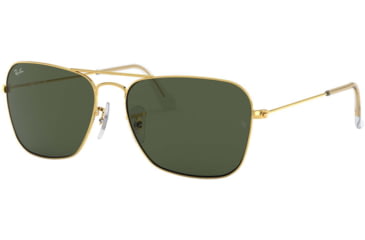 Image of Ray-Ban Caravan Sunglasses RB3136 001-5815 - Arista Frame / Crystal Green 58 mm Lenses