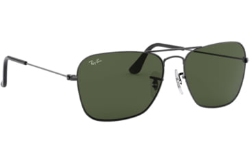 Image of Ray-Ban Caravan Sunglasses RB3136 004-5515 - Gunmetal Frame / Crystal Green 55 mm Lenses