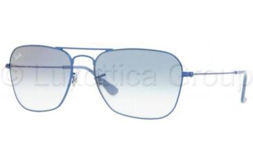 Image of Ray-Ban Caravan Sunglasses RB3136 088/3F-5515 - Metal Blue Matte Crystal Gradient Light Blue