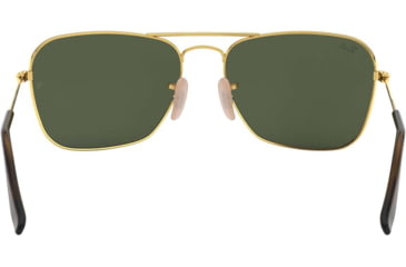 Image of Ray-Ban Caravan Sunglasses RB3136 181-55 - Gold Frame, Dark Green Lenses