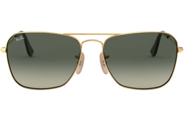 Image of Ray-Ban Caravan Sunglasses RB3136 181/71-58 - Gold Frame, Light Grey Gradient Dark Grey Lenses