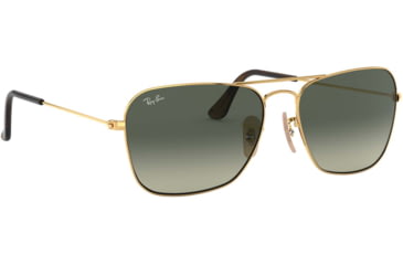 Image of Ray-Ban Caravan Sunglasses RB3136 181/71-58 - Gold Frame, Light Grey Gradient Dark Grey Lenses