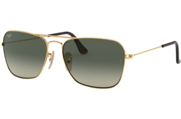 Image of Ray-Ban Caravan Sunglasses RB3136 181/71-58 - Gold Frame, Light Grey Gradient Dark Grey Lenses