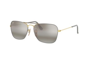Image of Ray-Ban Caravan Sunglasses RB3136 9154AH-55 - , Grey Bi-mirror Grey Lenses