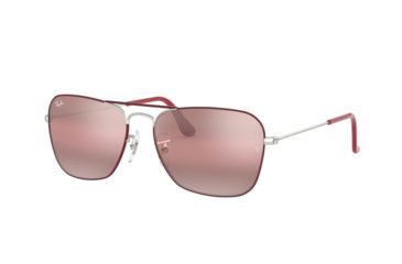 Image of Ray-Ban Caravan Sunglasses RB3136 9155AI-55 - , Purple Bi-mirror Grey-photo Lenses