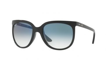 Image of Ray-Ban Cats 1000 Sunglasses RB4126 601/3F-57 - Black Frame, Clear Gradient Blue Lenses