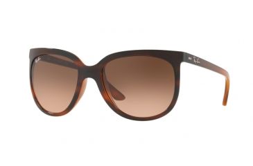 Image of Ray-Ban Cats 1000 Sunglasses RB4126 820/A5-57 - Stripped Havana Frame, Pink Gradient Brown Lenses