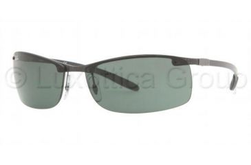 Image of Ray-Ban Cl Carbon Lite Sunglasses RB8305 082/71-6414 - Dark Carbon Frame, Green Lenses, 64mm Lens Diameter
