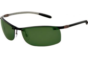Image of Ray-Ban Cl Carbon Lite Sunglasses RB8305 141/9A-63 - Light Carbon Frame, polar green Lenses