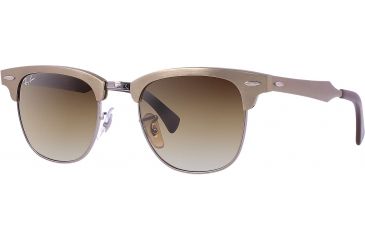Image of Ray-Ban CLUBMASTER ALUMINUM RB3507 Sunglasses 139/85-51 - Brushed Bronze/gunmetal Frame, Light Brown Lenses