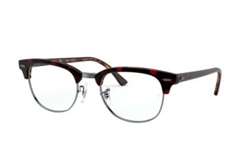 Image of Ray-Ban Clubmaster Eyeglass Frames RX5154 5911-49 - Top Trasp Red On Havanaorange