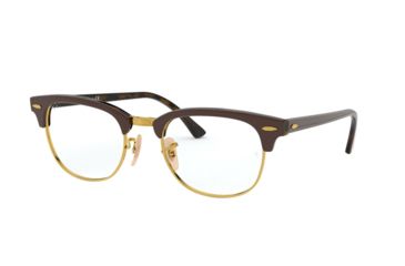 Image of Ray-Ban Clubmaster Eyeglass Frames RX5154 5969-51 - Top Brown On Havana Yellow