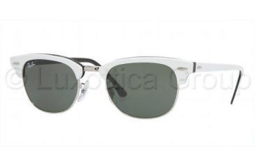 Image of Ray-Ban Clubmaster II Sunglasses RB2156 956-4921 - Top White On Black Crystal Green