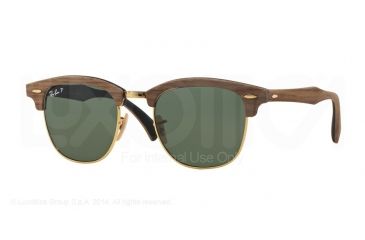 Image of Ray-Ban CLUBMASTER M RB3016M Progressive Prescription Sunglasses RB3016M-118158-51 - Lens Diameter 51 mm, Frame Color Walnut Rubber Black