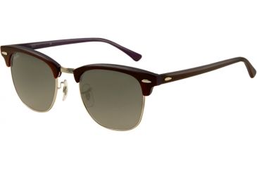 Image of Ray-Ban Clubmaster Sunglasses RB3016 112871-5121 - Top Shiny Havana on Violet Frame, Crystal Gray Gradient Lenses