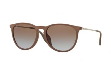 Image of Ray-Ban ERIKA F RB4171F Sunglasses 600068-54 - Dark Rubber Sand Frame, Brown Gradient Lenses