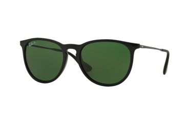 Image of Ray-Ban ERIKA F RB4171F Sunglasses 601/2P-54 - Black Frame, Polar Green Lenses