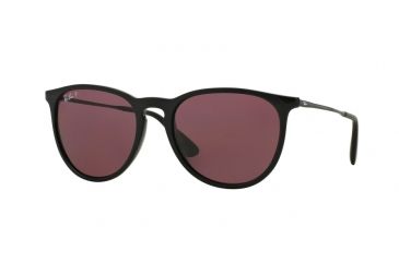 Image of Ray-Ban ERIKA F RB4171F Sunglasses 601/5Q-54 - Black Frame, Polar Purple Lenses