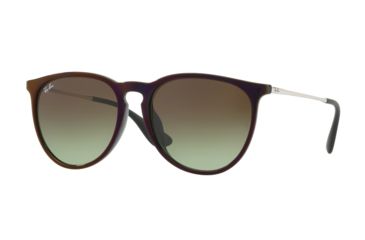 Image of Ray-Ban Erika F RB4171F Sunglasses 6316E8-57 - Red Frame, Green Gradient Brown Lenses