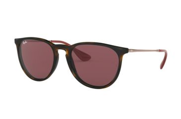 Image of Ray-Ban Erika F RB4171F Sunglasses 639175-54 - Havana Frame, Dark Violet Lenses