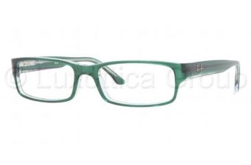 Image of Ray-Ban Eyeglasses RX5114 with No-Line Progressive Rx Prescription Lenses 5162-5216 - Dark Green on Transparent Frame, Demo Lens Lenses