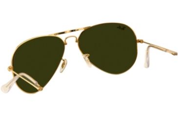 Image of Ray-Ban Folding Aviator RB3479 Sunglasses 001/58-5514 - Arista Frame, Crystal Green Lenses