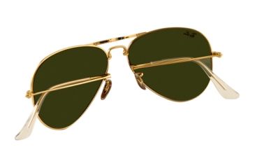 Image of Ray-Ban Folding Aviator RB3479 Sunglasses 001/58-5514 - Arista Frame, Crystal Green Lenses